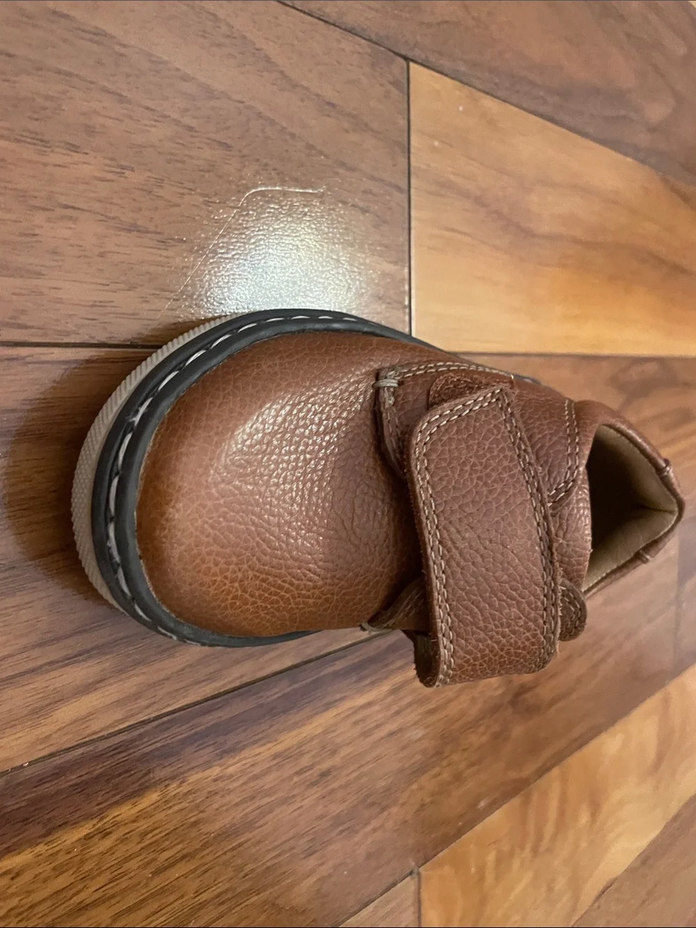 Johnston & Murphy Toddler Brown Leather Velcro Shoes